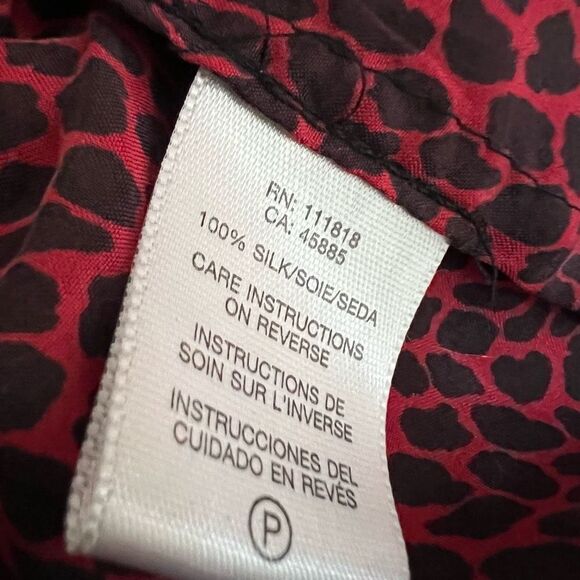 Michael Kors 100% Silk Peplum Long Sleeve Blouse Size Small loose fit - Picture 5 of 7